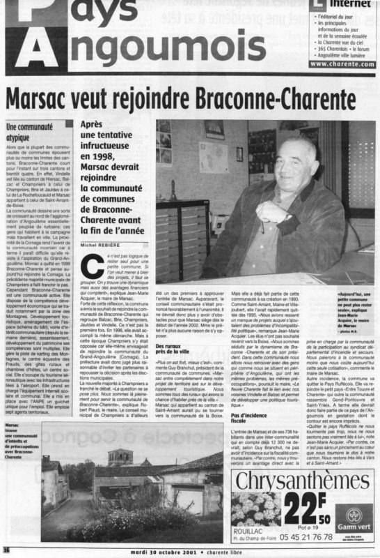 Article C.L. du 10 octobre 2001