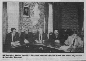 Article de la Charente Libre décembre 1992 (5 des 6 maires)