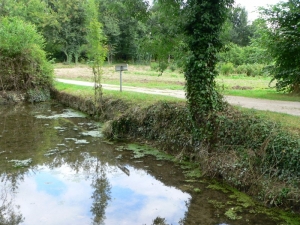 On suppose que le pont était à cet endroit car de grosse canalisations venant de la vallée puis, plus tard de l'assainissement passe sous le chemin. De plus l'eau venant de la vallée ne pouvait s'écouler que par là. (Ph. G. BRANCHUT)