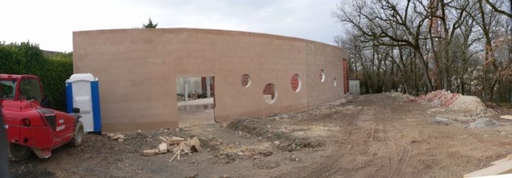 Le CLSH vu du côté Accueil Petite Enfance en construction en février 2009 (Ph. G. BRANCHUT)