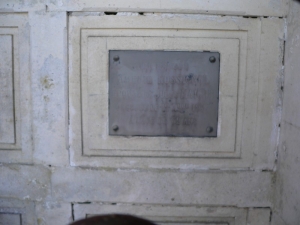 Plaque mortuaire à l'intérieur de la concession ROSSIGNOL (Ph. G. BRANCHUT 2008)