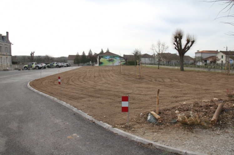 Partie engazonnée et plantée de nouveaux arbres (Ph. G. BRANCHUT 13/02/2011)